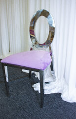 Oz Chrome Chair w/Purple Velvet Cushion