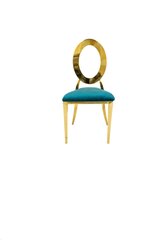 Oz Gold Chair w/Turquoise Velvet Cushion