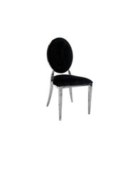 Olivia Chrome Chair w/Black Velvet Cushion