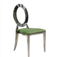 Oz Chrome Chair w/Olive Green Velvet Cushion