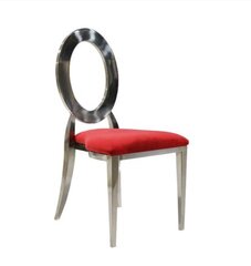 Oz Chrome Chair w/ Red Velvet Cushion