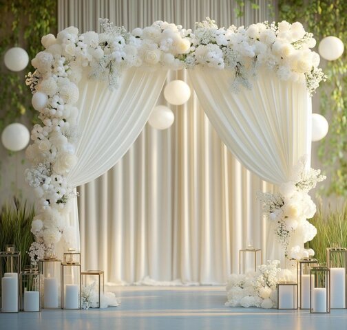 Ivory Curtain Backdrop 2 Panels Ivory Curtain Backdrop 2 Panels
