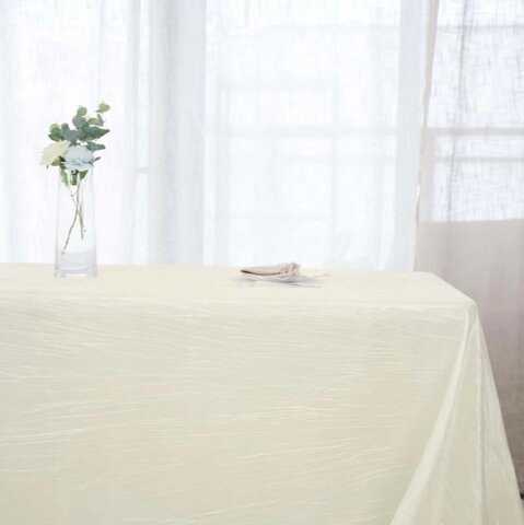 6ft Rectangular Tablecloth- Taffeta Ivory 6ft Rectangular Tablecloth- Taffeta Ivory