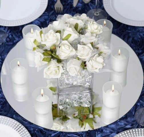Glass Mirror Center Piece - 10inch Dia Glass Mirror Center Piece - 10inch Dia