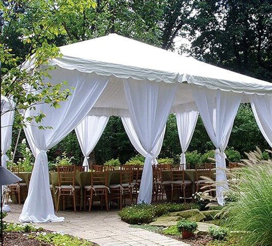 White Tent Leg Drapes White Tent Leg Drapes