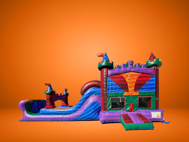 Majestic Jeweled Castle Bounce Double Slide Majestic Jeweled Castle Bounce Double Slide