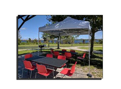 Generators, Tables, Chairs, and Canopies