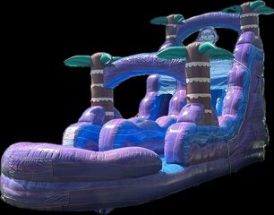 18’ Purple Hurricane single lane waterslide