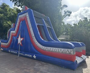 Patriot warped wall challenge with double lane DRY slide