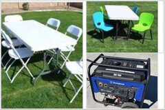 Extras-Tables/Chairs, Generators, Tents, etc