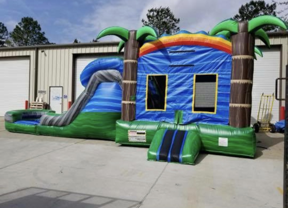 Tropical Dual Lane Combo Bouncer Bounce E Bounce Lafayette
