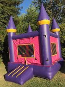 10x10 Castle Bounce House Jumper Purple w/Pink | Area needed 12'Wx16'Lx14'H