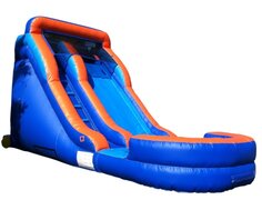 4th of July 14ft Orange and Blue Single Lane Water Slide with Splash pool