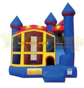 Backyard Castle Bounce House with Slide and Basketball Hoop 15x18 | Area Needed 17'Wx22'Lx17'H
