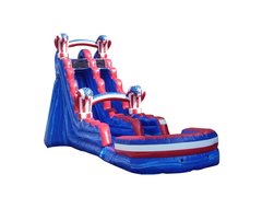 4th of July American Knockout Single Lane Water Slide | Space needed 21'Wx41'Lx22'H