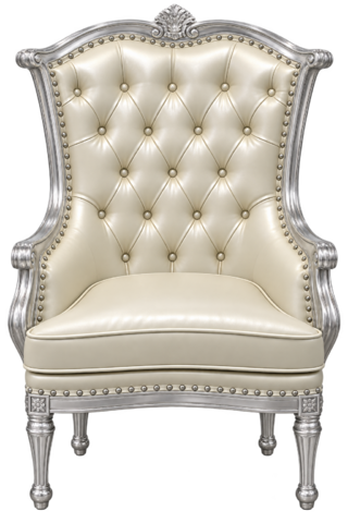 Silver Low Back King and Queen Chair Silver Low Back King and Queen Chair