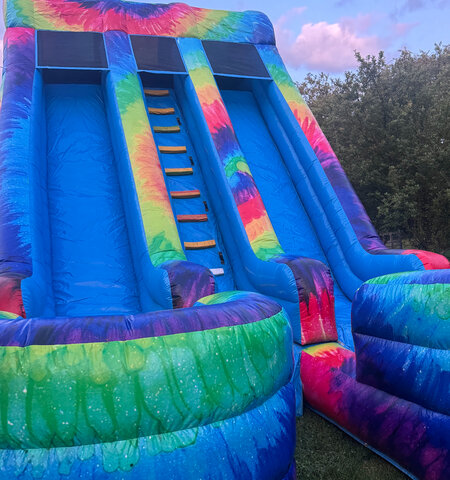 19ft Tie Dye Dual Lane Water Slide 19ft Tie Dye Dual Lane Water Slide