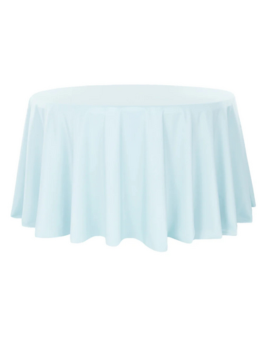 Light Blue Round Linens 120in Light Blue Round Linens 120in