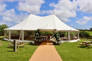 Round Marquee Canopy With Clear Walls 15ft x 28ft