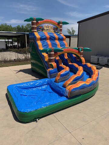 18 Foot Tropical Thunder Double Lane Water Slide 18 Foot Tropical Thunder Double Lane Water Slide