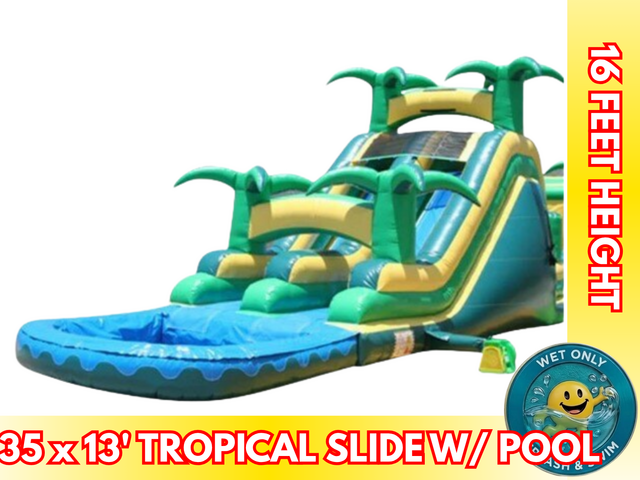 16' H Tropical Dual Slide With Pool 16' H Tropical Dual Slide With Pool