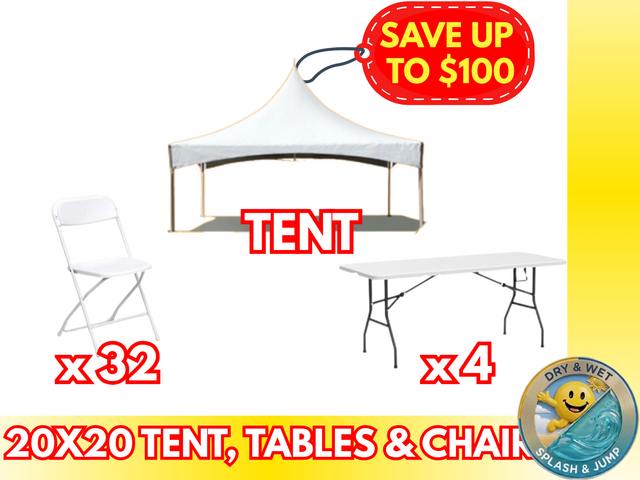 20x20 Tent + Tables + Chairs Package 20x20 Tent + Tables + Chairs Package
