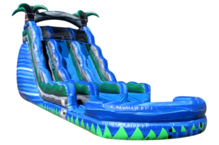 16' H Blue Tropical Dual Slide With Pool