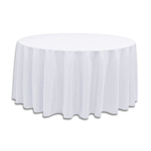 White- Round Table Cloth Floor Length