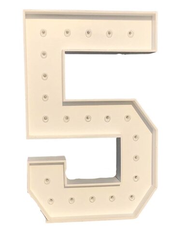 #5 Marquee Number with Lights-4FT #5 Marquee Number with Lights-4FT