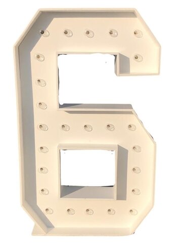 #6 Marquee Number with Lights-4FT #6 Marquee Number with Lights-4FT