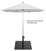 White Umbrella with Base-Aluminum pole