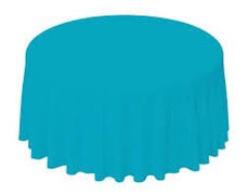 Round Table Cloth-Turquoise Flootr Length