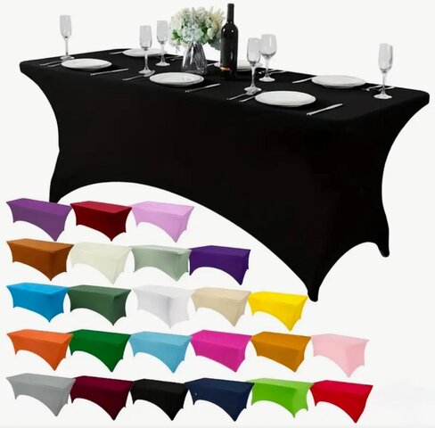 Black Spandex 6 Ft Table Cover Black Spandex 6 Ft Table Cover