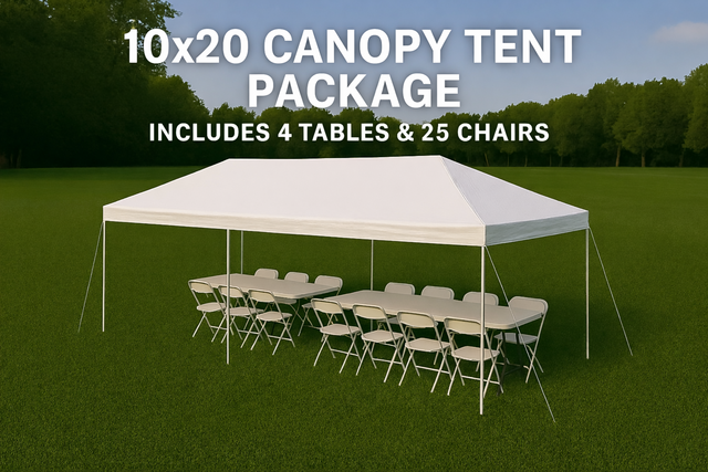 10x20 Event Canopy Package - 25 Guests 10x20 Event Canopy Package - 25 Guests