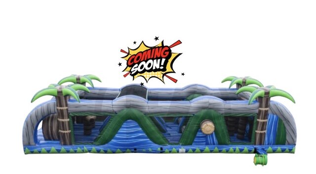 40ft Tropical Blue Crush Obstacle Course 40ft Tropical Blue Crush Obstacle Course