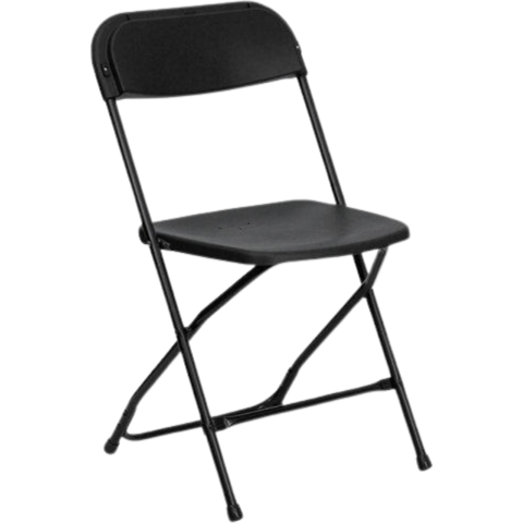 Black folding chair rentals