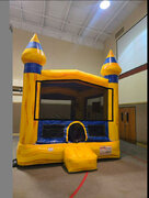 Yellow and blue bounce house