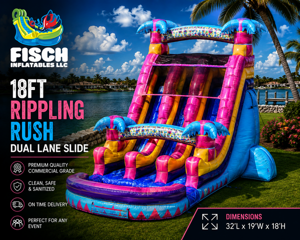 18ft Rippling Rush Dual Lane Slide wet/dry 18ft Rippling Rush Dual Lane Slide wet/dry