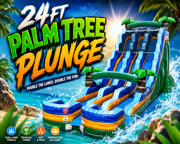 24ft Dual Lane Palm Tree Plunge 24ft Dual Lane Palm Tree Plunge
