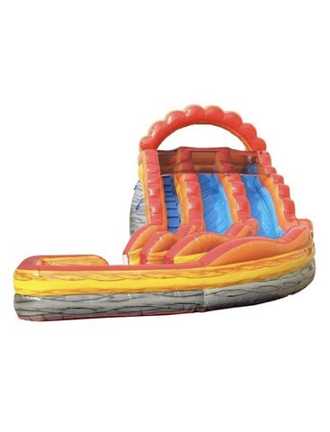 19ft Fire Dual Lane Curve Slide (Wet) 19ft Fire Dual Lane Curve Slide (Wet)