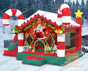 Santa Christmas Combo Bounce House with Slide
