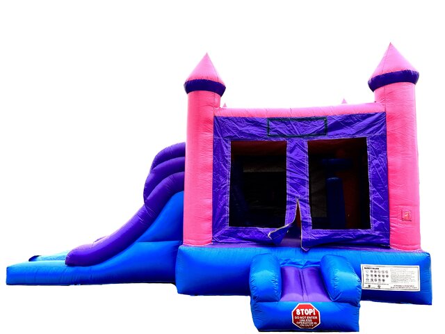Pink Castle Bounce House with Slide