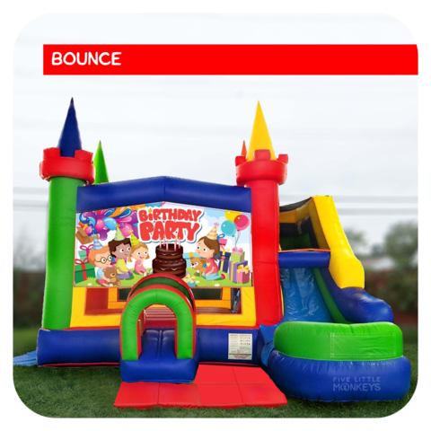 Birthday Party Bounce House & Slide Combo Rental