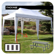 10'x20' Tent/Canopy + 3 Picnic Tables