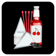 Snow Cone Cups/Straws/Syrup: 25 Servings - Wild Cherry