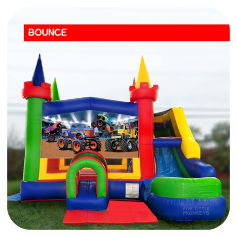 Monster Truck Bounce House & Slide Combo Rental