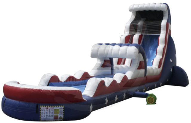 22 ft Stars & Stripes Water Slide w/ Slip-N-Dip 22 ft Stars & Stripes Water Slide w/ Slip-N-Dip