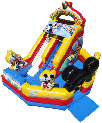 Mickey's Clubhouse 13ft Wet/Dry Slide w/ pool and Bounce Area Mickey's Clubhouse 13ft Wet/Dry Slide w/ pool and Bounce Area
