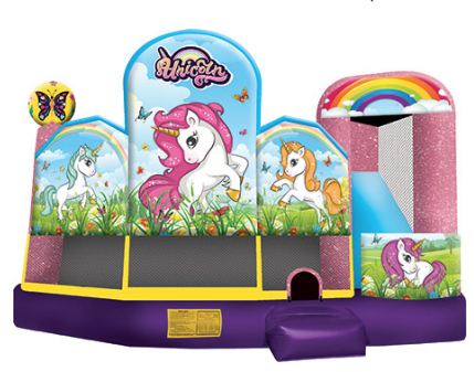 Dreamy Unicorn 5-in-1 Combo with Wet or Dry Slide Dreamy Unicorn 5-in-1 Combo with Wet or Dry Slide
