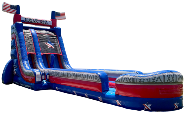 24ft Double Lane Patriot Challenge Water Slide Rental 24ft Double Lane Patriot Challenge Water Slide Rental